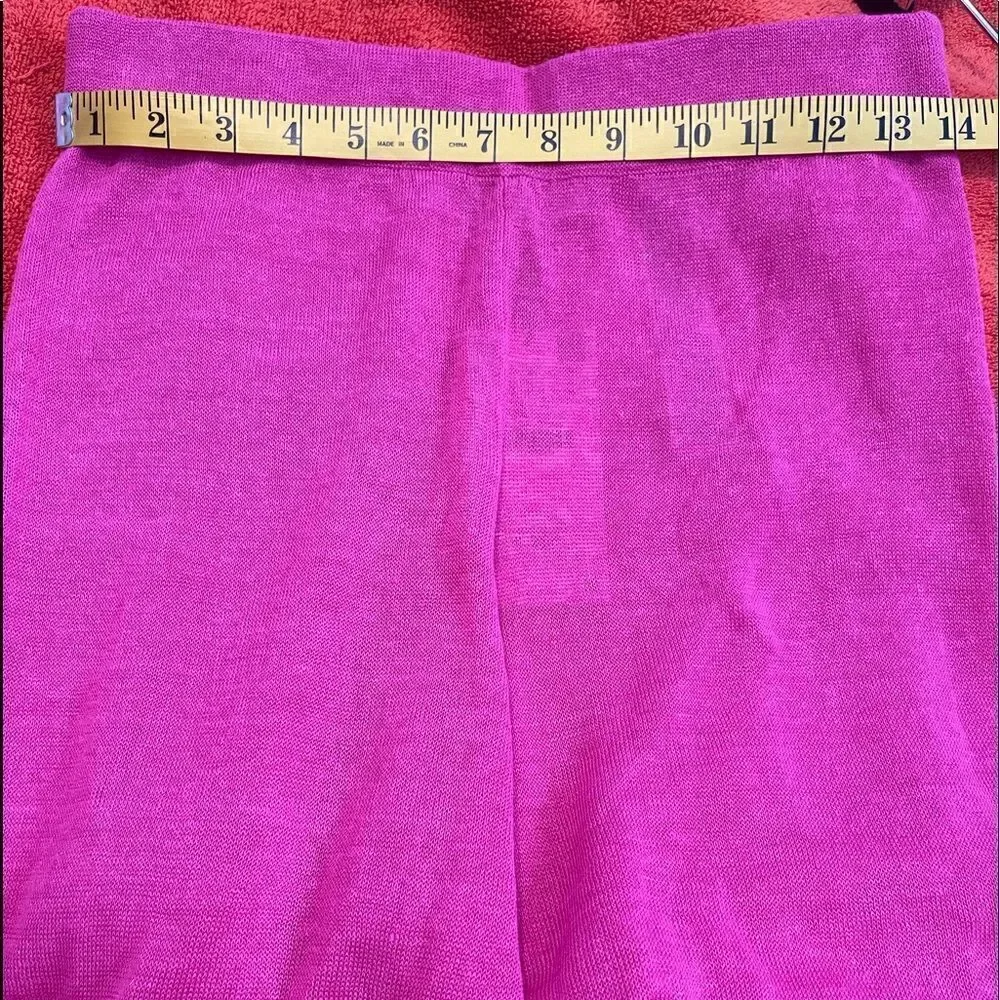 ZARA High Waist Hot Pink Linen See-Through Pants.Size M